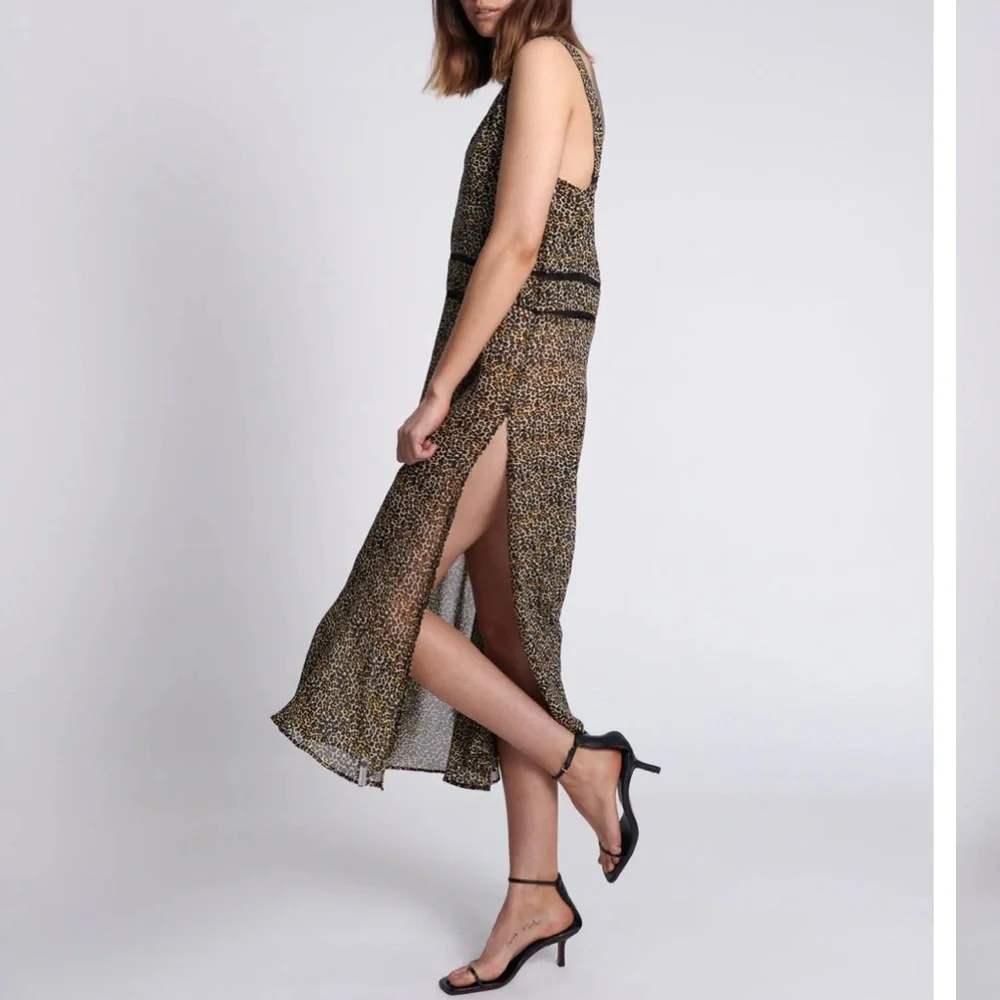 One Teaspoon Night Lover Long Line Maxi Dress - Animal Leopard Print
